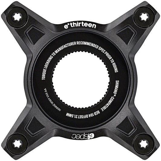 e*thirteen e*spec 104BCD Aluminum Direct Mount Spider - 104BCD 55mm CL Incl. Bolts Shimano EP8 BLK - Bicycle Warehouse