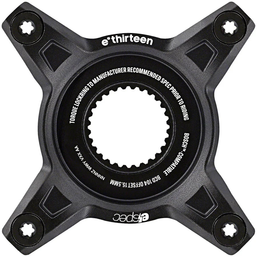 e*thirteen e*spec 104BCD Aluminum Direct Mount Spider - 104BCD 55mm CL Incl. Bolts Bosch Gen4 BLK - Bicycle Warehouse