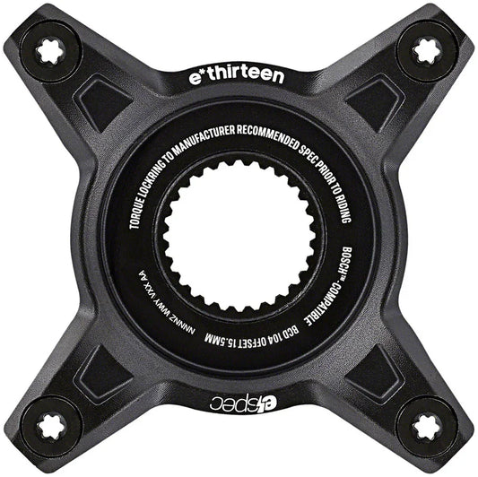 e*thirteen e*spec 104BCD Aluminum Direct Mount Spider - 104BCD 55mm CL Incl. Bolts Bosch Gen4 BLK - Bicycle Warehouse