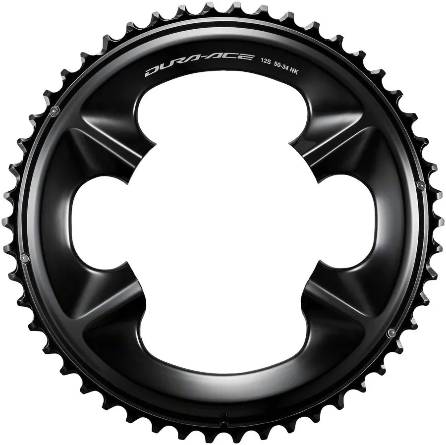 Dura-Ace FC-R9200 12-Speed Chainring - 50t Asymmetric 110 BCD BLK NK - Bicycle Warehouse