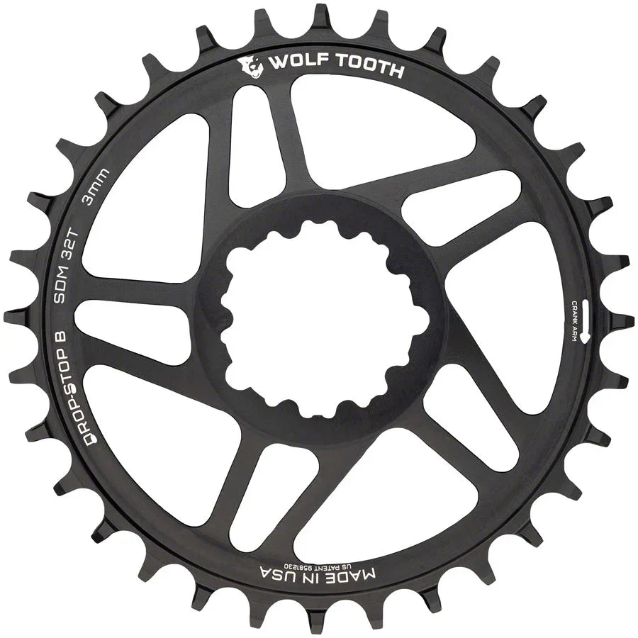 Direct Mount Chainring - 36t SRAM Direct Mount Drop-Stop B For SRAM 3-Bolt Boost Cranks 3mm Offset BLK - Bicycle Warehouse