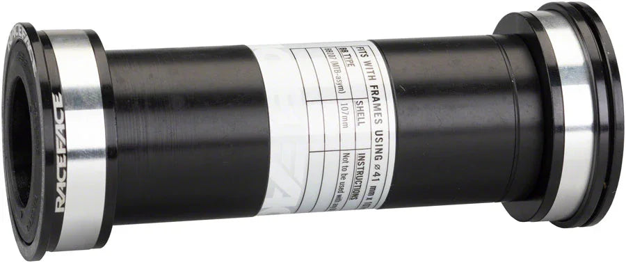 RaceFace EXI BB107 Bottom Bracket 41mm ID x 107mm Shell x 24mm Spindle Double Row Bearing External Seal - Bicycle Warehouse