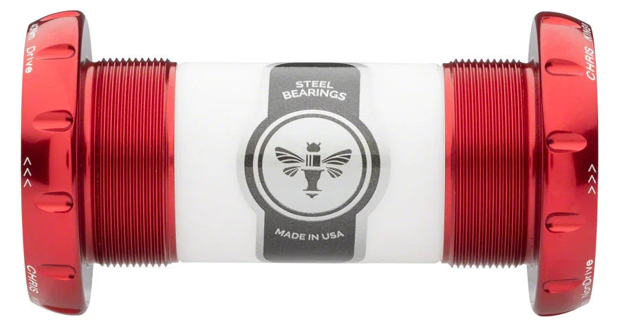 ThreadFit 30 Bottom Bracket Fit Kit 3 - English For 30mm Spindles Red - Bicycle Warehouse