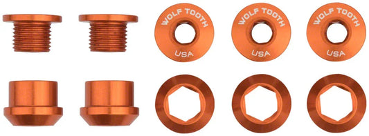 Wolf Tooth 1x Chainring Bolt Set - 6mm Dual Hex Fittings Set/5 Orange - Bicycle Warehouse