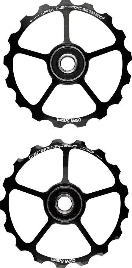 Oversized Pulley Wheels - 17 tooth Alloy Wheels Black - Bicycle Warehouse