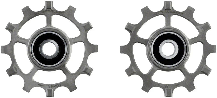 Pulley Wheels SRAM AXS Road 12-Speed - 12 Tooth Coated Races Titanium Raw - Bicycle Warehouse