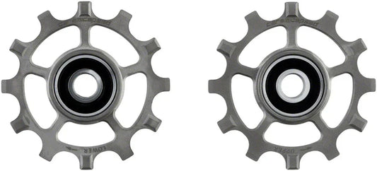 Pulley Wheels SRAM AXS Road 12-Speed - 12 Tooth Coated Races Titanium Raw - Bicycle Warehouse