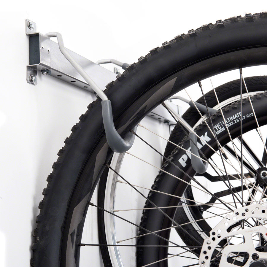 Heavy Duty Track Rack Wall Mount Bike Rack - 6-Bike Silver