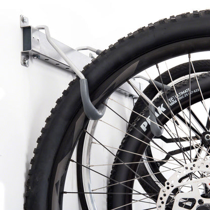 Heavy Duty Track Rack Wall Mount Bike Rack - 6-Bike Silver