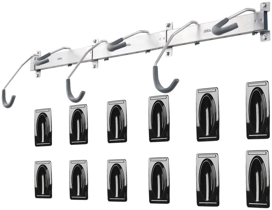 Heavy Duty Track Rack Wall Mount Bike Rack - 6-Bike Silver