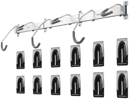 Heavy Duty Track Rack Wall Mount Bike Rack - 6-Bike Silver