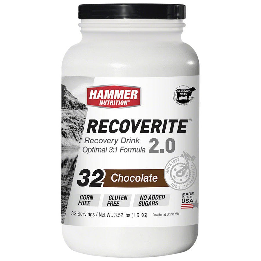 Hammer Nutrition Recoverite 2.0 Recovery Drink - Strawberry, 32 Serving Canister - Nutrition - Bicycle Warehouse