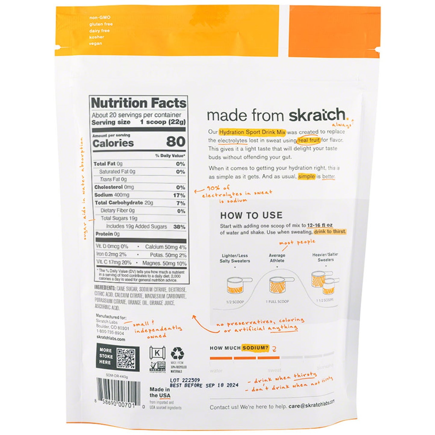 Supplement Skratch Sport Hydration Fruit Punch 3lb Bag
