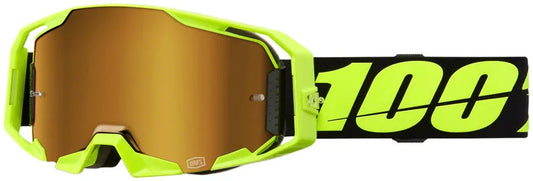 100% ARmatic Goggles - Black/Neon Yellow Mirror True Gold Lens - Bicycle Warehouse
