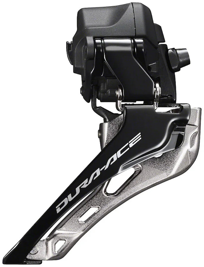 Dura-Ace FD-R9250 Di2 Front Derailleur - 2x12-Speed Braze-on Down Swing For 50-55t Max BLK/Silver - Bicycle Warehouse