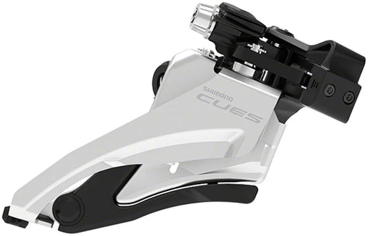 CUES FD-U4000-M Front Derailleur - 9/10-Speed Double Side Swing Mid Clamp Mount 36/40t Max BLK/Silver - Bicycle Warehouse