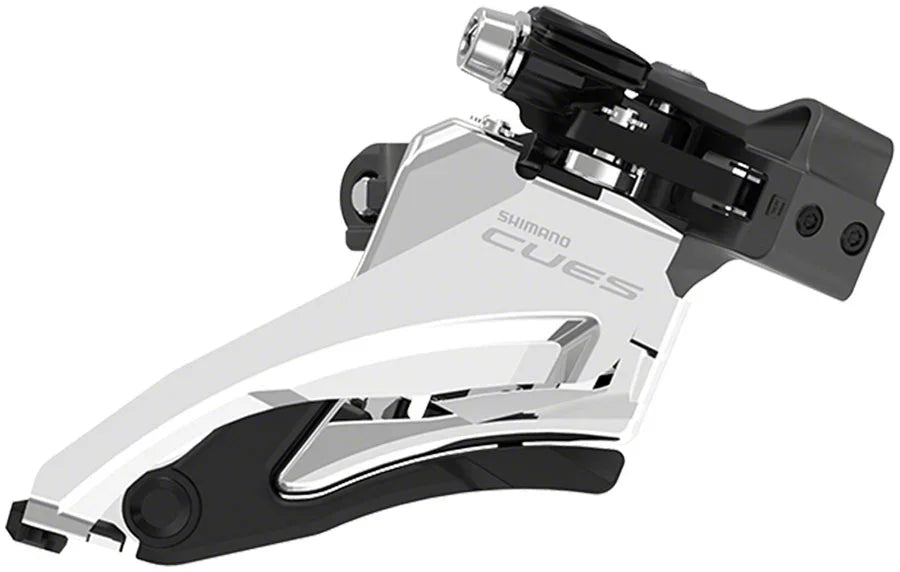 CUES FD-U6000-M Front Derailleur - 10/11-Speed Double Side Swing Mid Clamp Mount 36/40t Max BLK/Silver - Bicycle Warehouse