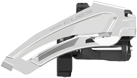 CUES FD-U6010-L Front Derailleur - 10/11-Speed Double Top-Swing Low Clamp Mount 40/46t Max BLK/Silver - Bicycle Warehouse