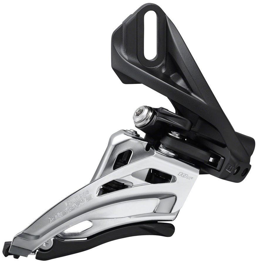 Deore FD-M4100-D Front Derailleur - 10-Speed Double Side Swing Front Pull Direct Mount Silver/BLK - Bicycle Warehouse