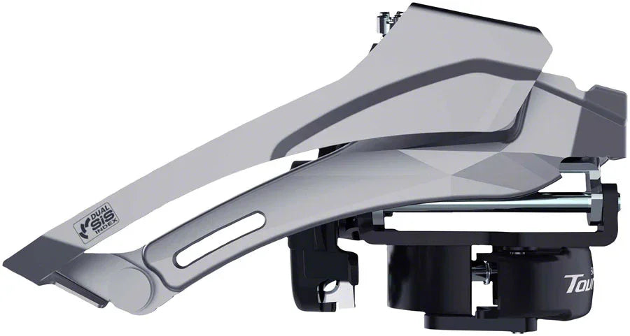 Tourney FD-TY606-L Front Derailleur - 6/7/8-Speed Double Top Swing Dual Pull 31.8/34.9mm 63-68° Chainstay Angle 16t Cap. - Bicycle Warehouse