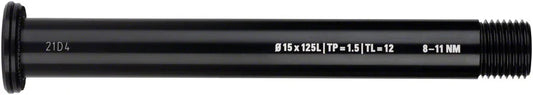 WHISKY No.9 Thru Bolt - 15mm 125mm P1.5 TL12 Black - Bicycle Warehouse