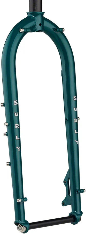 Surly Wednesday Fork - 26" 15x150mm Thru-Axle 1-1/8" Straight Steerer Steel OG Algae - Bicycle Warehouse
