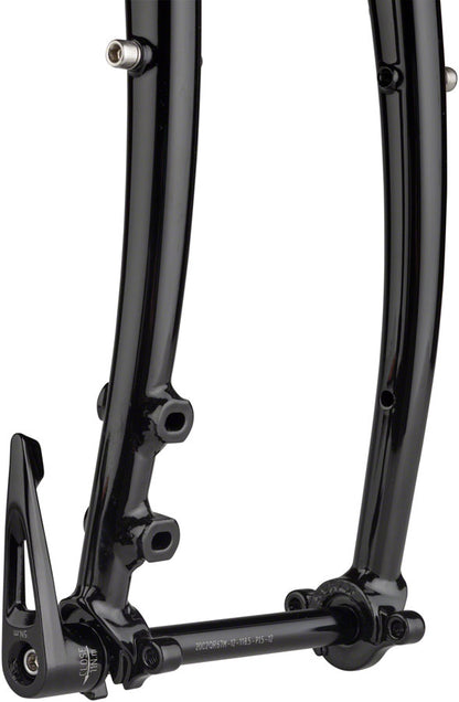 Disc Trucker Fork - 700c 1-1/8" Straight 100x12 mm Thru-Axle Steel Disc BLK - Bicycle Warehouse