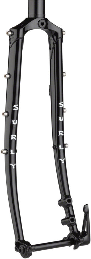 Disc Trucker Fork - 700c 1-1/8" Straight 100x12 mm Thru-Axle Steel Disc BLK - Bicycle Warehouse