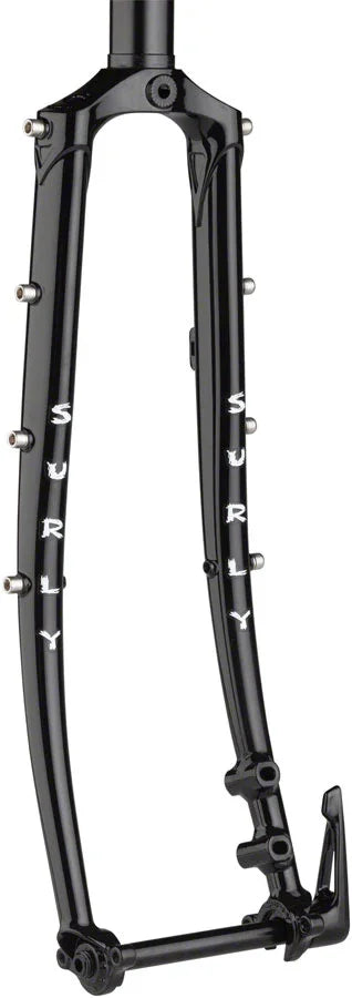 Disc Trucker Fork - 700c 1-1/8" Straight 100x12 mm Thru-Axle Steel Disc BLK - Bicycle Warehouse