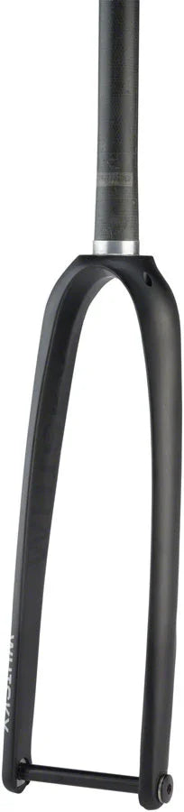 WHISKY No.9 RD Fork - 12mm Thru-Axle 1-1/4" Tapered Carbon Steerer Flat Mount Disc Matte BLK - Bicycle Warehouse