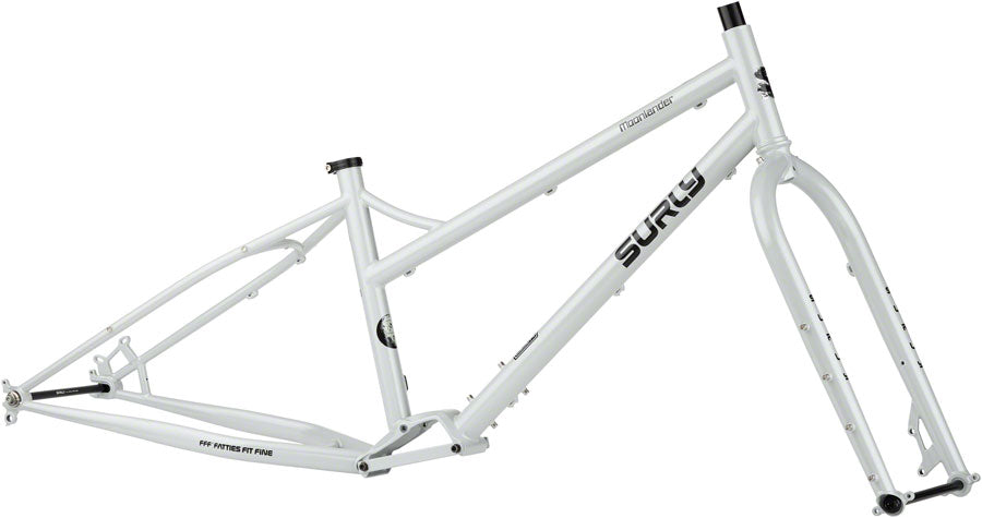 Moonlander Fat Tire Bike Frameset - 24" Steel Lunar Dust Gray Small - Bicycle Warehouse