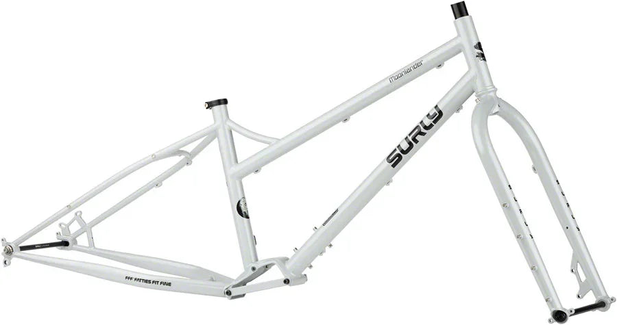 Moonlander Fat Tire Bike Frameset - 24" Steel Lunar Dust Gray X-Large - Bicycle Warehouse