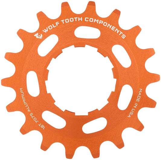 Single Speed Aluminum Cog - 18t Compatible 3/32" Chains Orange - Bicycle Warehouse