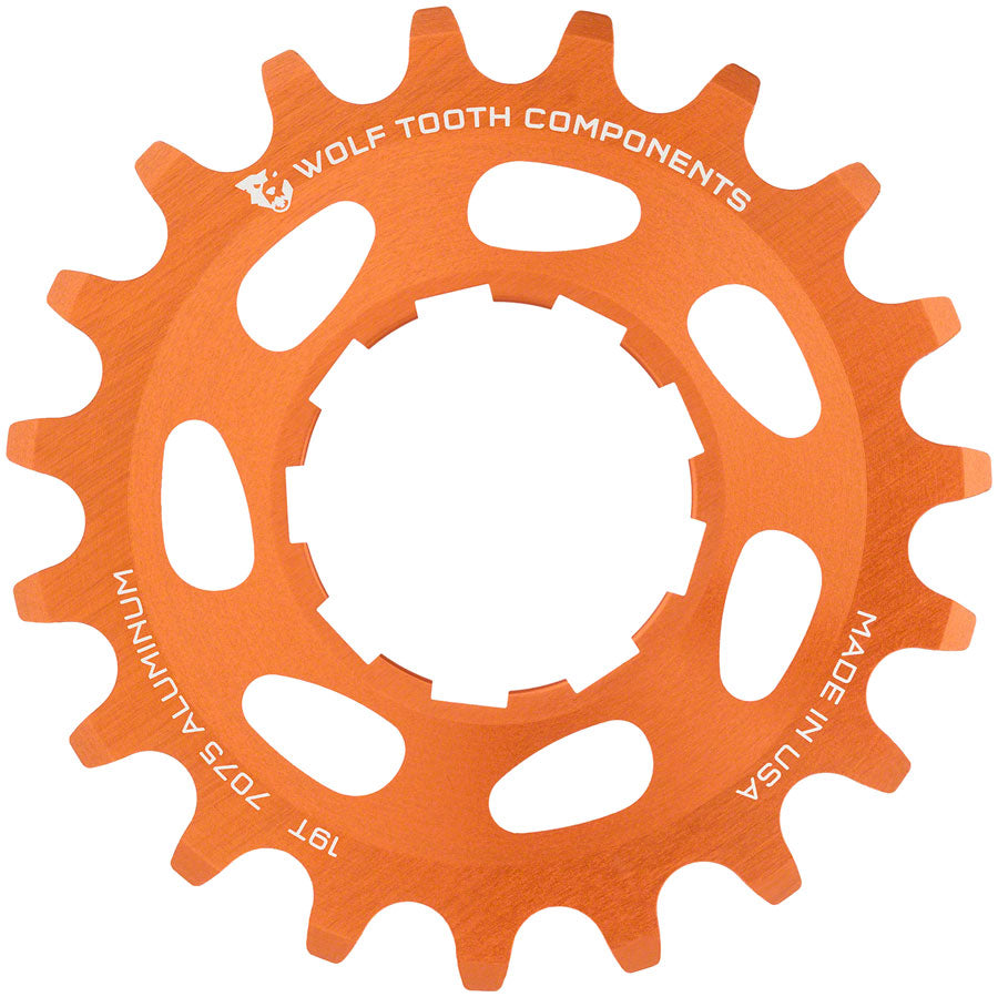 Single Speed Aluminum Cog - 19t Compatible 3/32" Chains Orange - Bicycle Warehouse