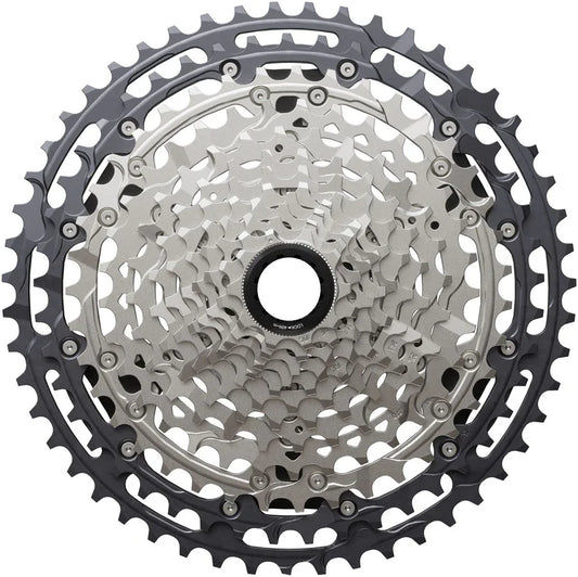 Shimano Deore XT CS-M8200-12 Cassette - 12-Speed 10-51t Hyperglide+ Micro Spline Gray/Silver - Bicycle Warehouse