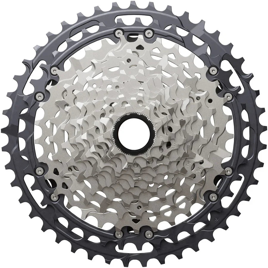Shimano Deore XT CS-M8200-12 Cassette - 12-Speed 9-45t Hyperglide+ Micro Spline Gray/Silver - Bicycle Warehouse
