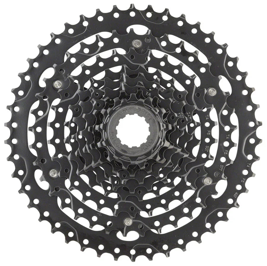 ADVENT Cassette - 9 Speed 11-46T ED Black Hardened Steel Cogs - Bicycle Warehouse