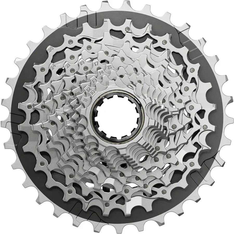 SRAM Force XG-1270 Cassette - 12-Speed 10-33t Silver For XDR Driver Body E1 - Bicycle Warehouse