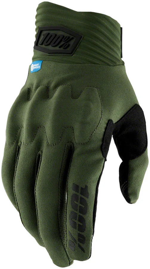 100% Cognito Smart Shock Gloves - Army Green Mens 2X-Large - Bicycle Warehouse