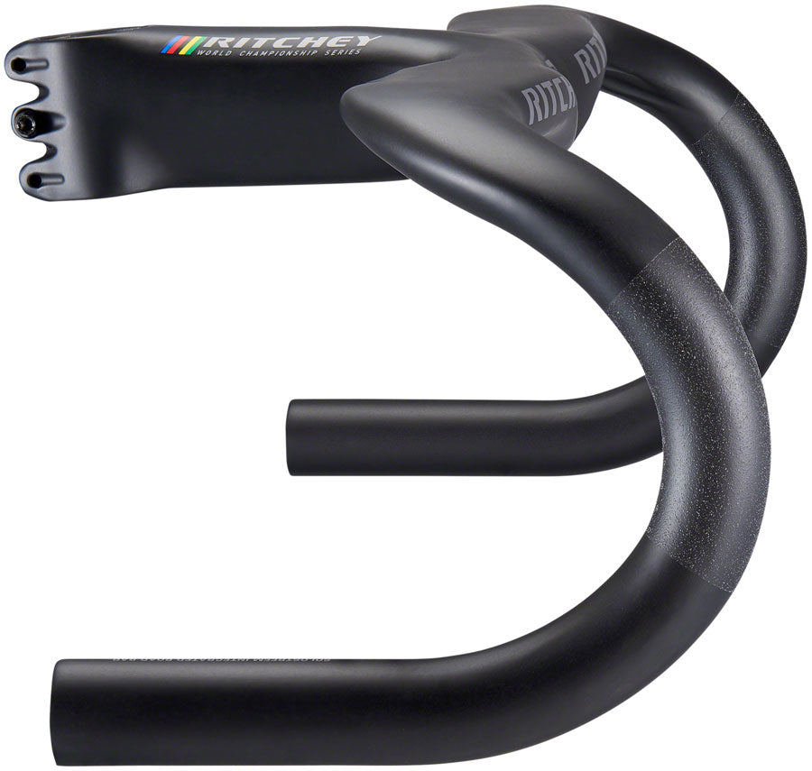 WCS Carbon Solostreem Drop Handlebar - Integrated Bar/Stem Carbon 44cm 130mm Matte Carbon - Bicycle Warehouse