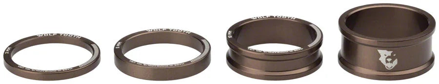 Precision Headset Spacers - 3/5/10/15mm Espresso - Bicycle Warehouse
