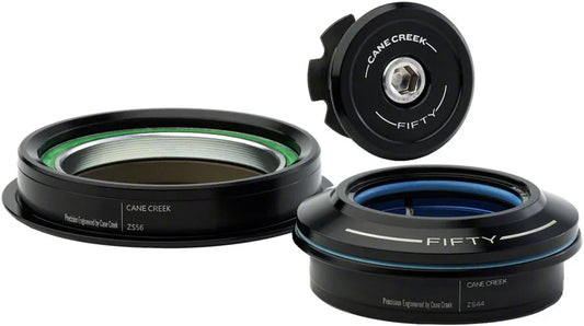Cane Creek 50 Headset - ZS44/28.6/H8 Upper | ZS56/30 Lower Tapered Black - Bicycle Warehouse