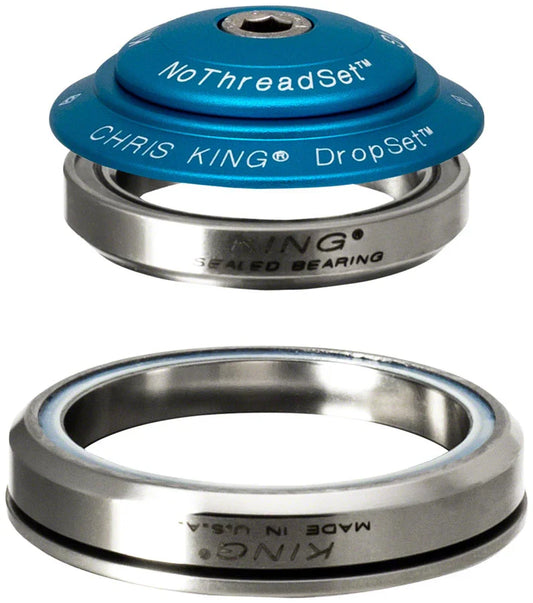 DropSet 5 Headset - 1-1/8" 42/52mm 45 Deg Matte Turquoise - Bicycle Warehouse