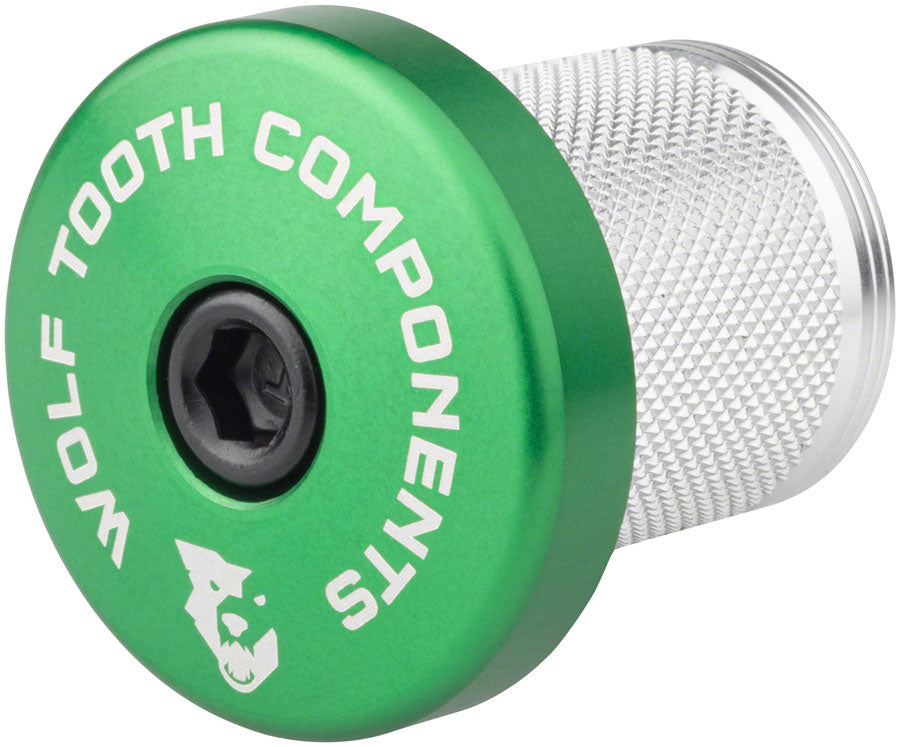 Compression Plug with Integrated Spacer Stem Cap Green - Bicycle Warehouse