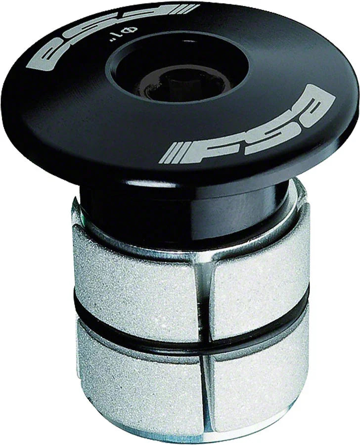 Full Speed Ahead Compressor 1" Black Expander Plug and Top Cap - Bicycle Warehouse