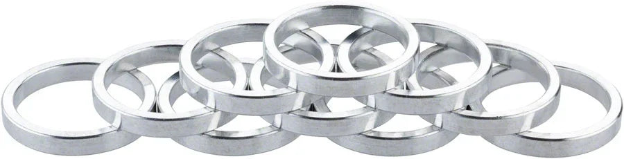 Headset Stack Spacer - 28.6 5mm Aluminum Silver Bag of 10 - Bicycle Warehouse
