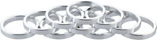 Headset Stack Spacer - 28.6 5mm Aluminum Silver Bag of 10 - Bicycle Warehouse