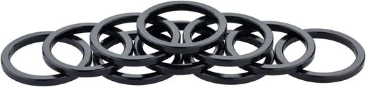 Headset Stack Spacer - 25.4 3mm Aluminum Black Bag of 10 - Bicycle Warehouse