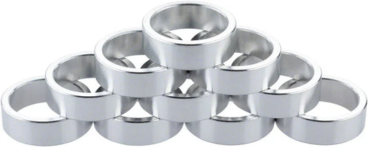 Headset Stack Spacer - 25.4 10mm Aluminum Silver Bag of 10 - Bicycle Warehouse