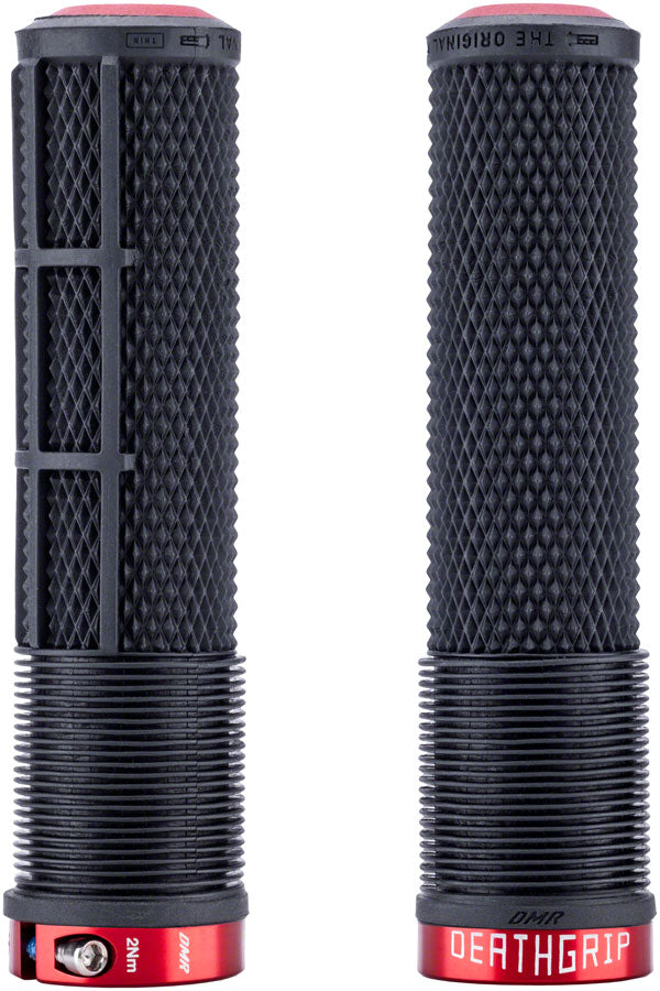 DeathGrip 2 Race Edition Grips - Thin Lock-On Black Flangeless - Bicycle Warehouse
